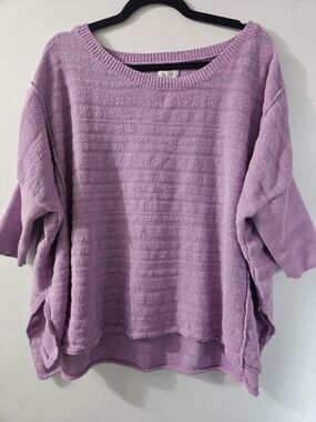 Pilcro Lilac Scoop-Neck Knit Sweater